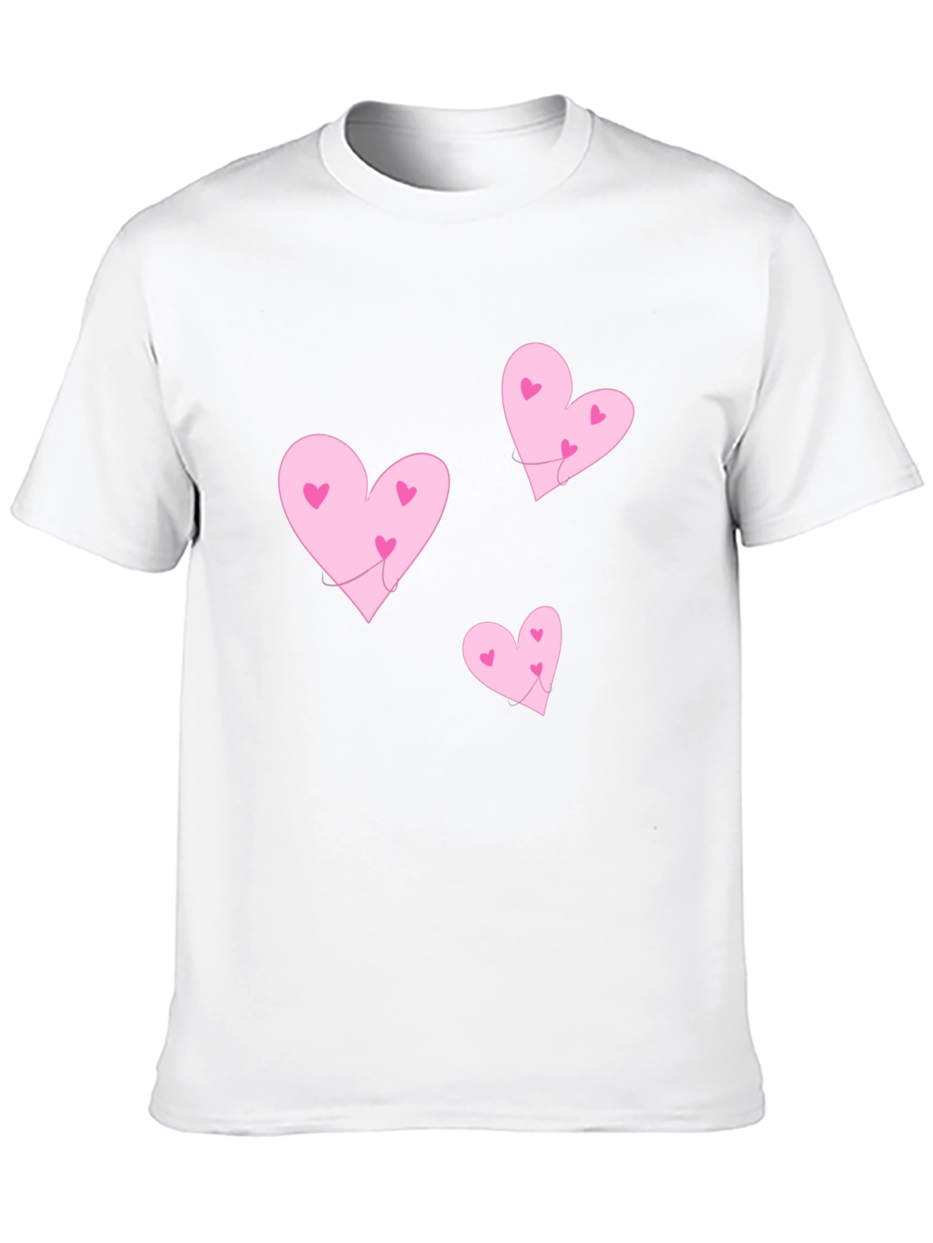 Camiseta Negra Corazones Rosas Amor