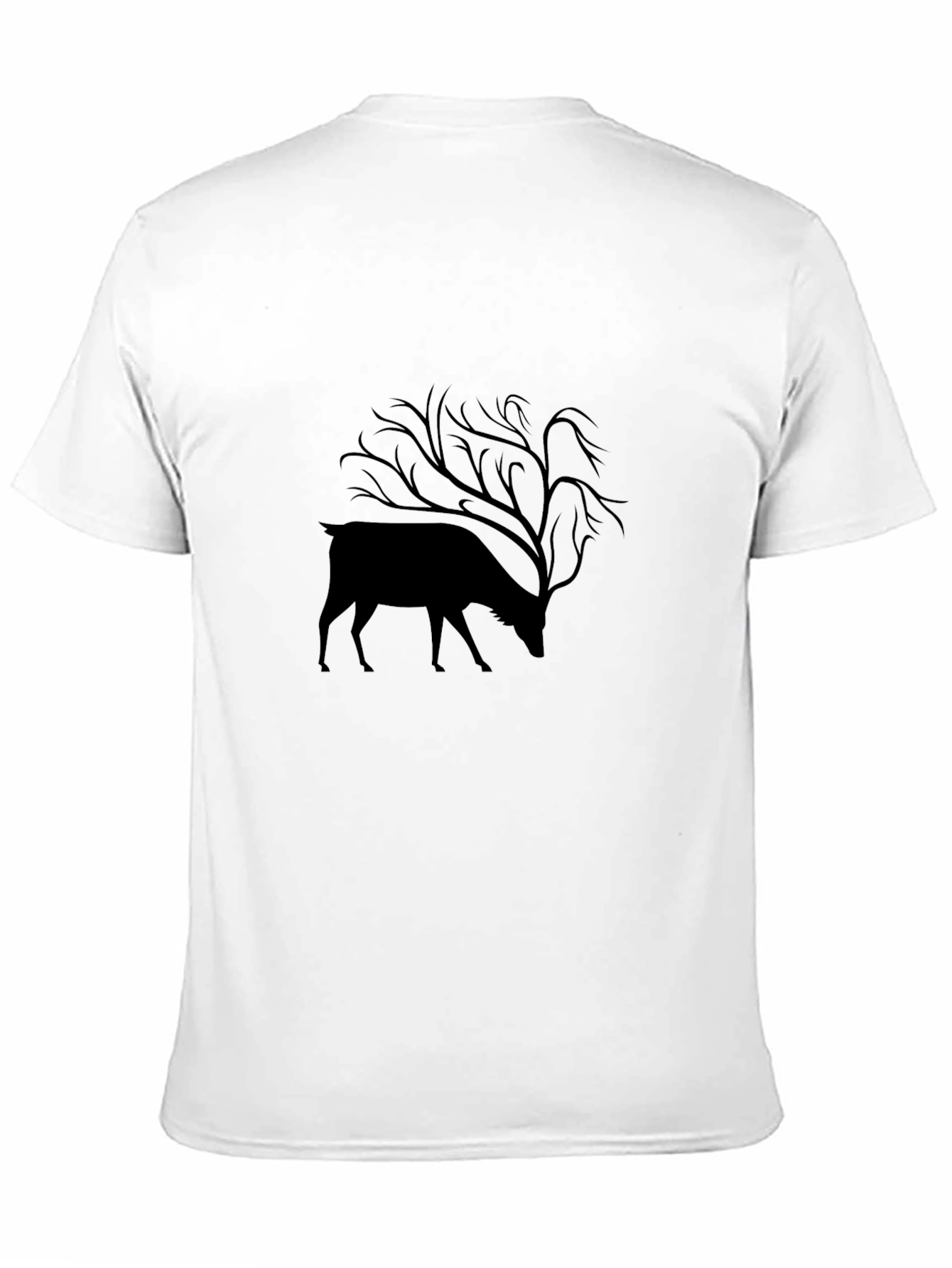 Camiseta Negra con Diseño de Ciervo Arborizado