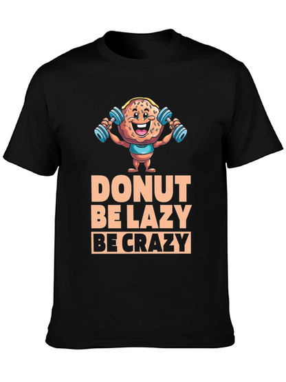 Camiseta Negra con Diseño de Donut Motivacional