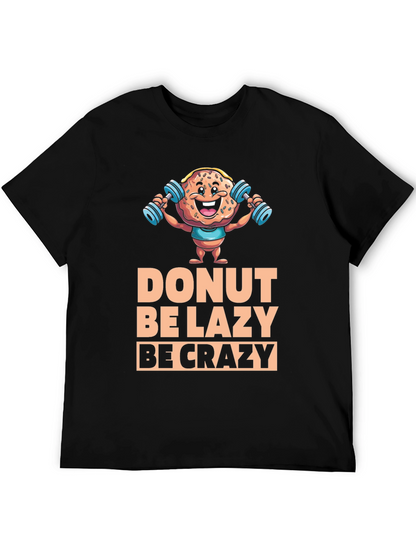 Camiseta Negra con Diseño de Donut Motivacional