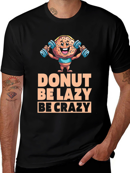 Camiseta Negra con Diseño de Donut Motivacional