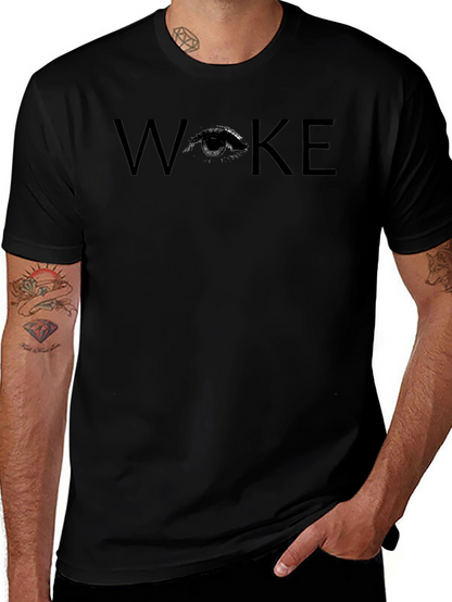 Camiseta Negra Woke con Diseño de Ojo