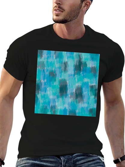 Camiseta Hombre Estampado Abstracto Azul