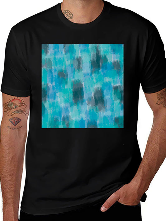 Camiseta Hombre Estampado Abstracto Azul