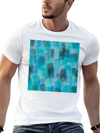 Camiseta Hombre Estampado Abstracto Azul
