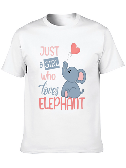 Camiseta Negra con Diseño de Elefante para Niñas