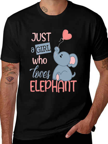 Camiseta Negra con Diseño de Elefante para Niñas