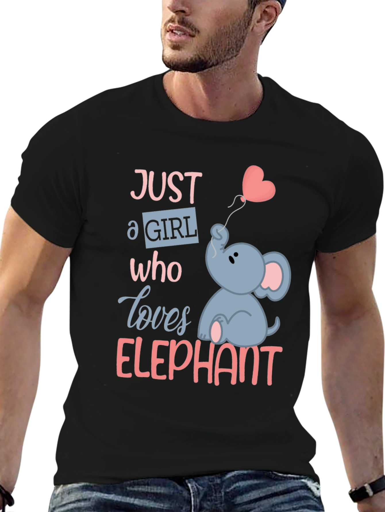 Camiseta Negra con Diseño de Elefante para Niñas