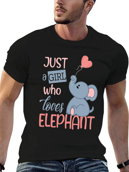 Camiseta Negra con Diseño de Elefante para Niñas