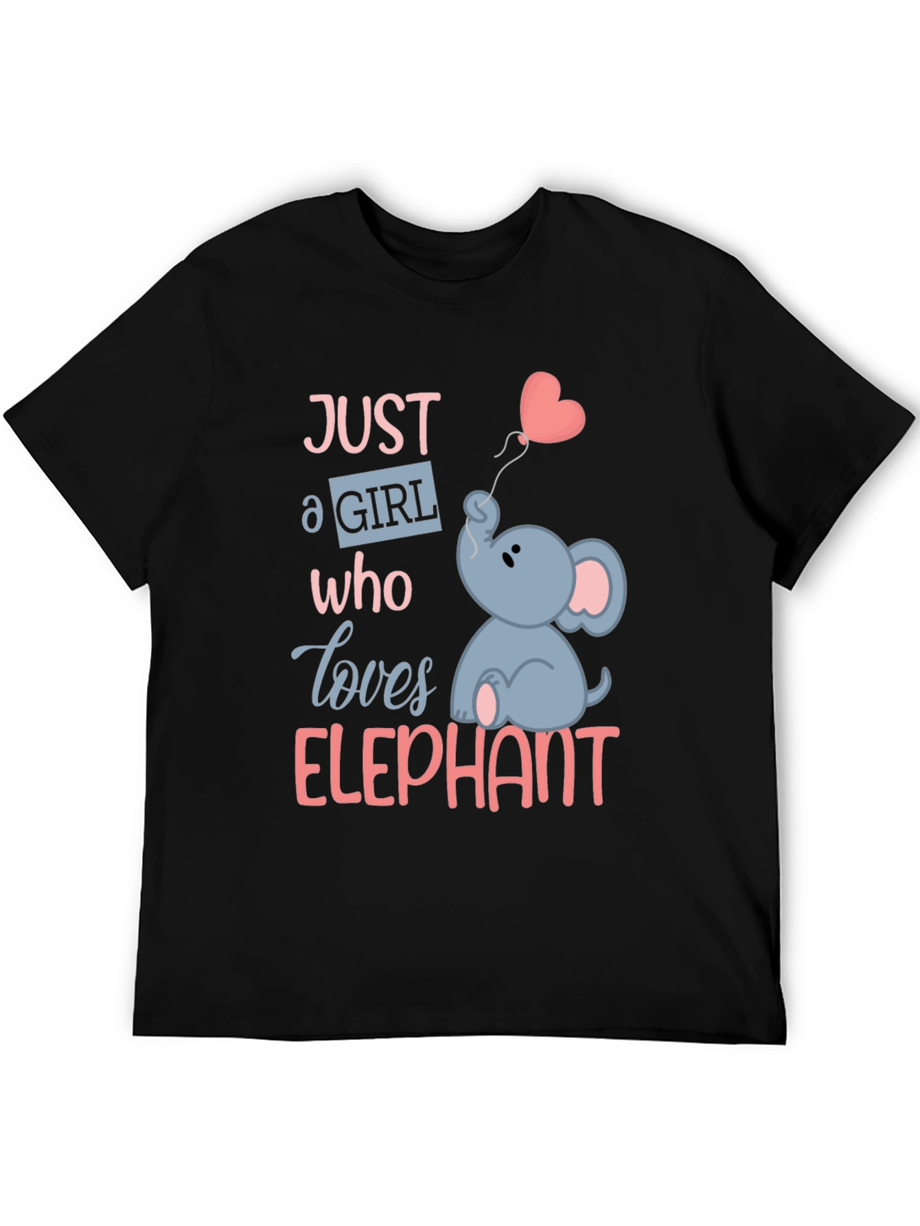 Camiseta Negra con Diseño de Elefante para Niñas