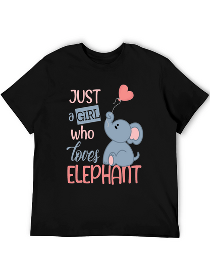 Camiseta Negra con Diseño de Elefante para Niñas