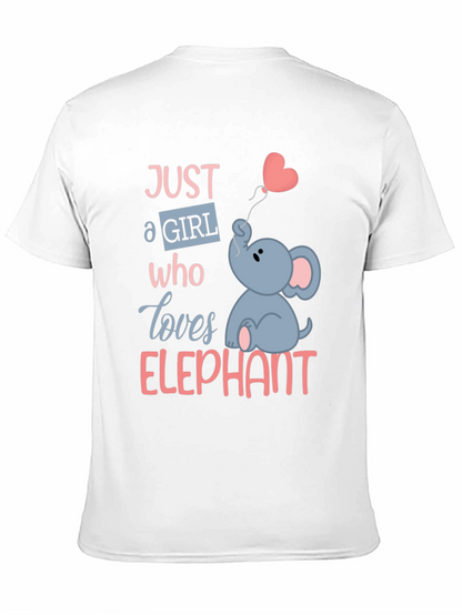 Camiseta Negra con Diseño de Elefante para Niñas