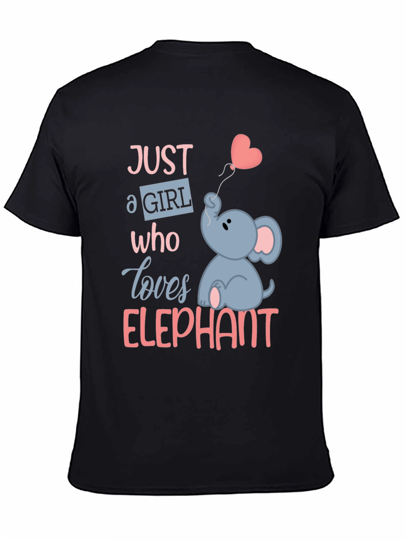 Camiseta Negra con Diseño de Elefante para Niñas
