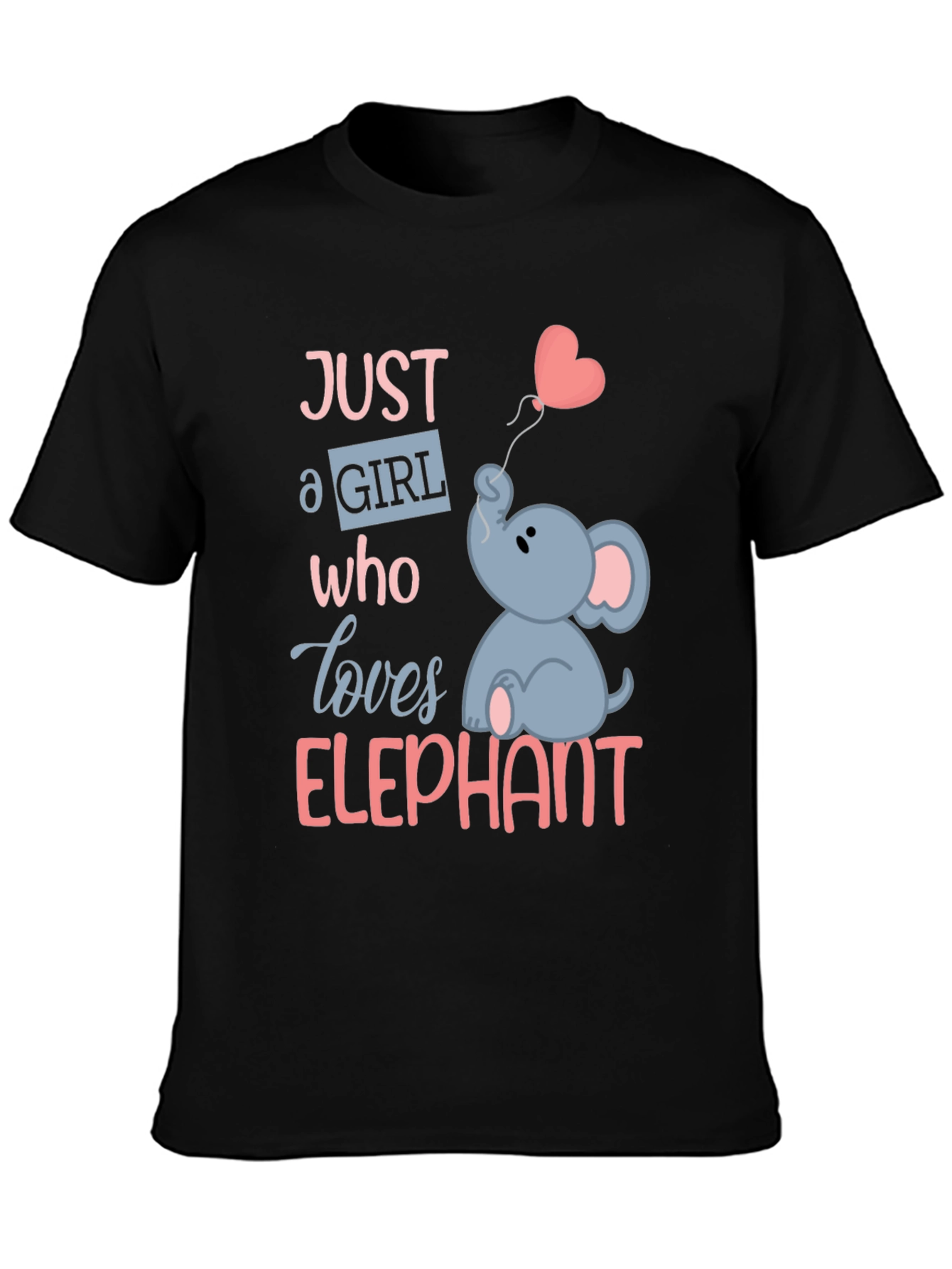 Camiseta Negra con Diseño de Elefante para Niñas