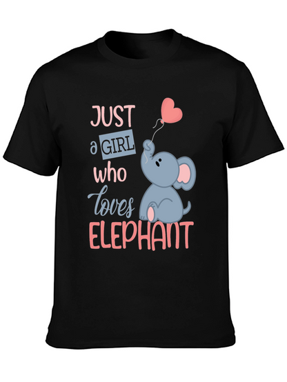 Camiseta Negra con Diseño de Elefante para Niñas