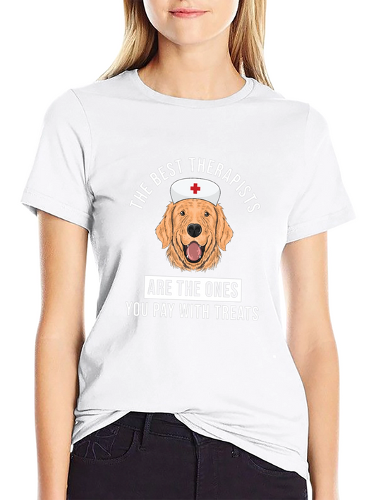 Camiseta Negra The Best Therapists con Perro Terapeuta