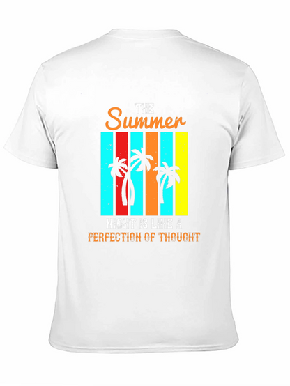 Camiseta Negra Estampada de Verano para Hombre