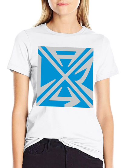 Camiseta Negra con Diseño Abstracto Azul