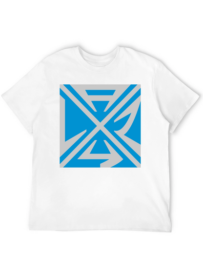 Camiseta Negra con Diseño Abstracto Azul