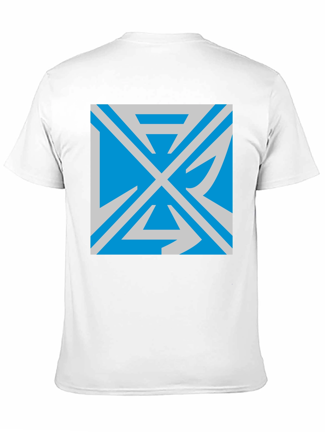 Camiseta Negra con Diseño Abstracto Azul