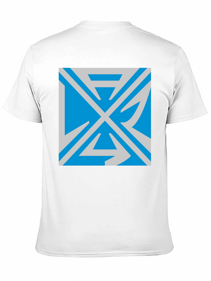 Camiseta Negra con Diseño Abstracto Azul