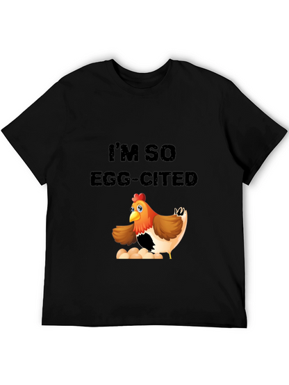 Camiseta Negra con Diseño de Pollo Divertido