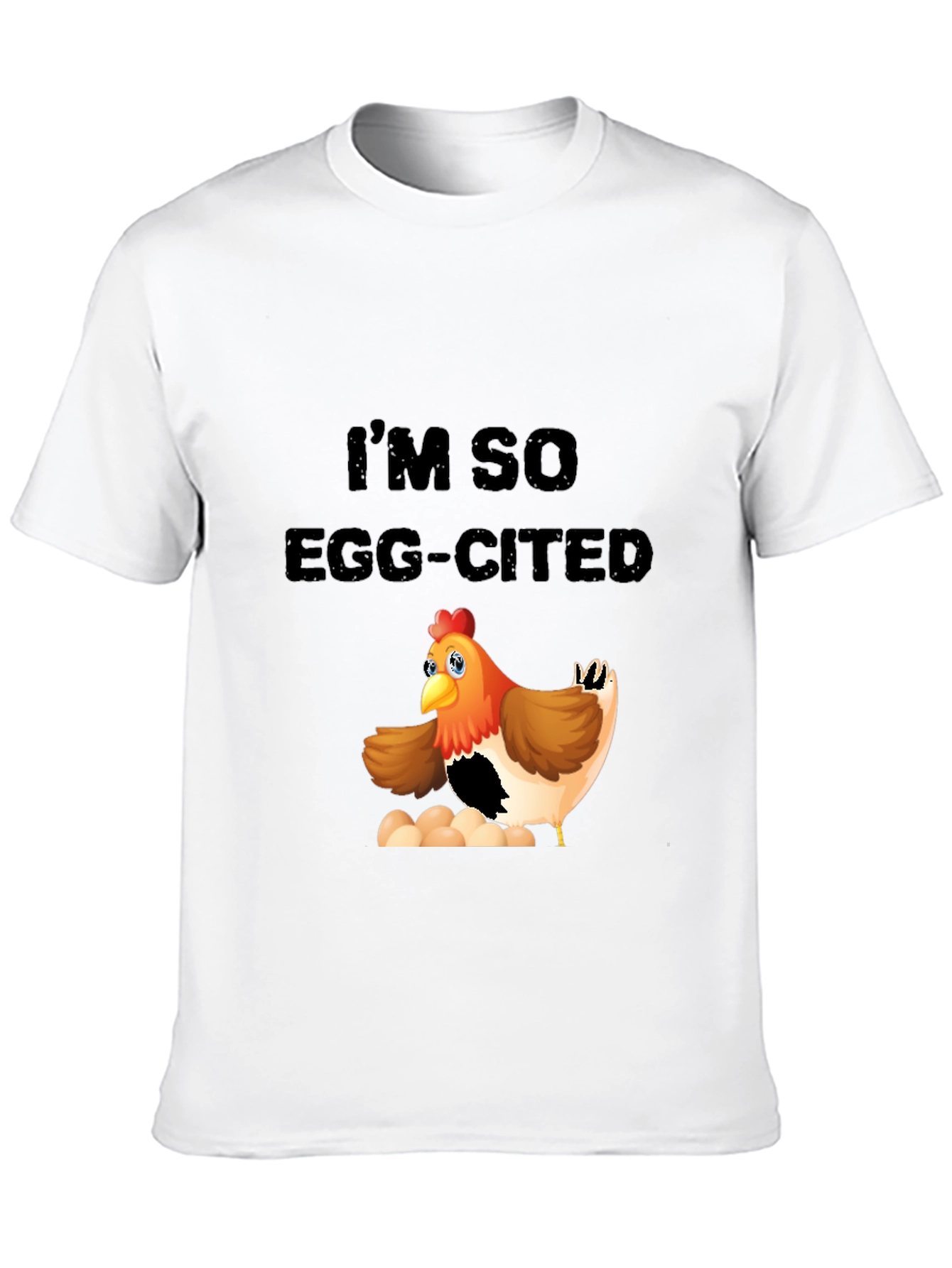 Camiseta Negra con Diseño de Pollo Divertido