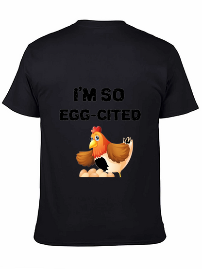 Camiseta Negra con Diseño de Pollo Divertido