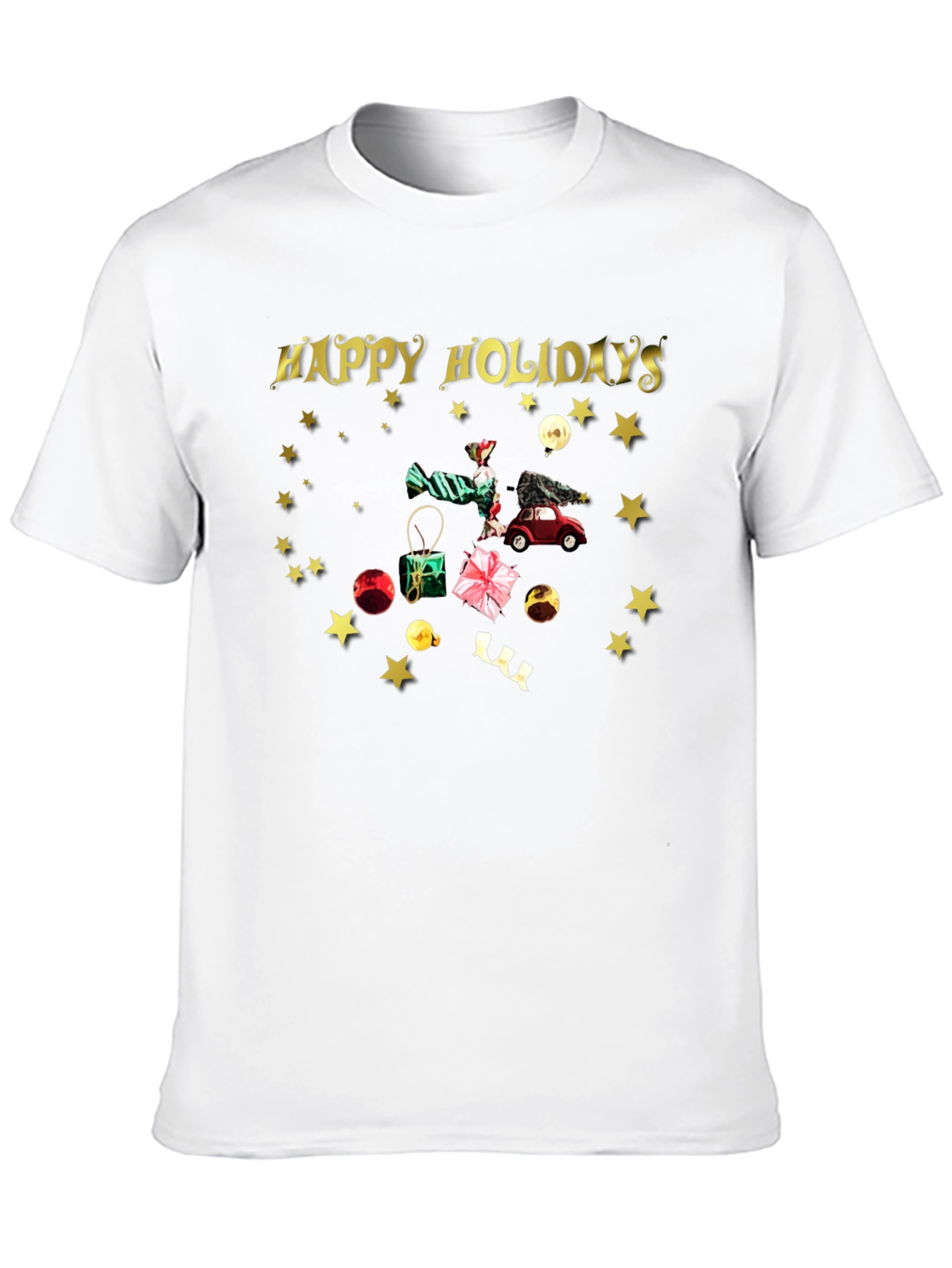 Camiseta Festiva Negra Felices Fiestas