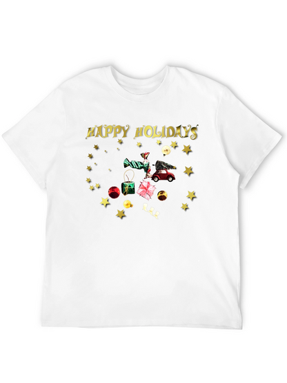 Camiseta Festiva Negra Felices Fiestas