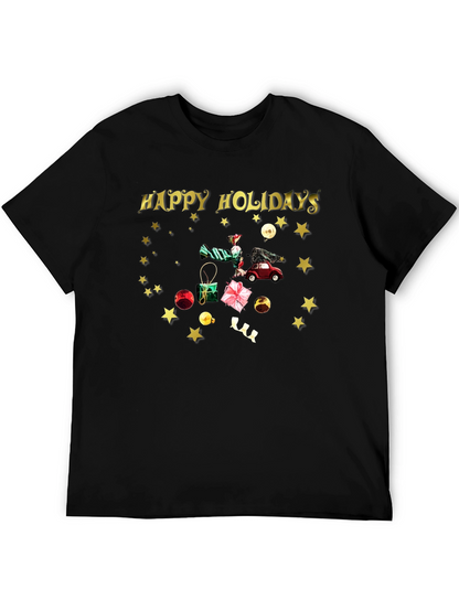 Camiseta Festiva Negra Felices Fiestas