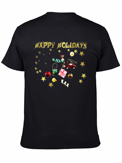 Camiseta Festiva Negra Felices Fiestas