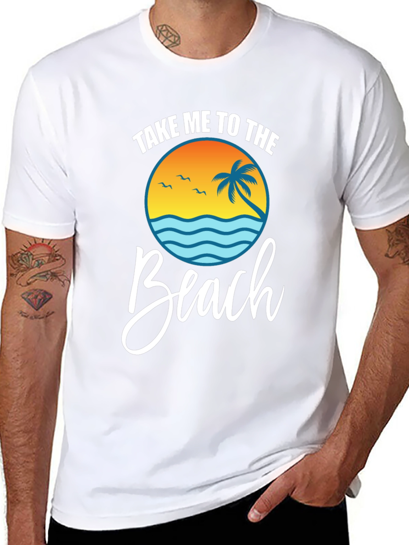 Camiseta Negra Llévame a la Playa Estilo Vacacional