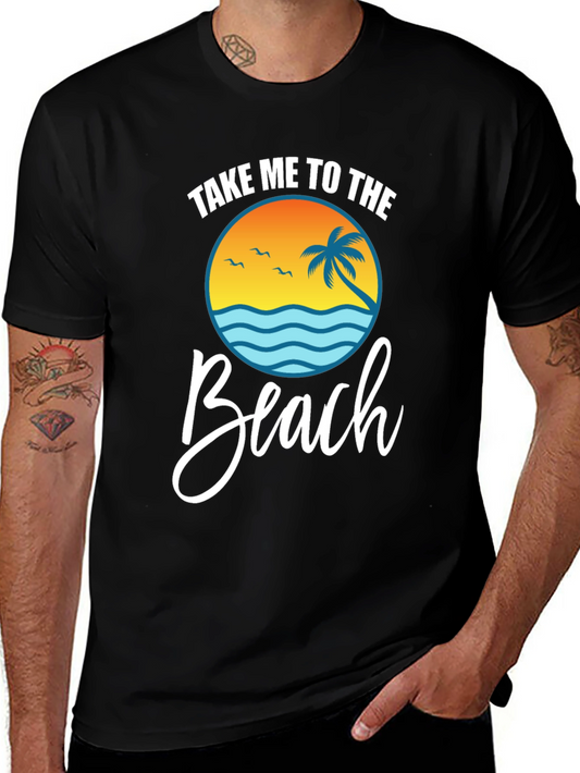 Camiseta Negra Llévame a la Playa Estilo Vacacional