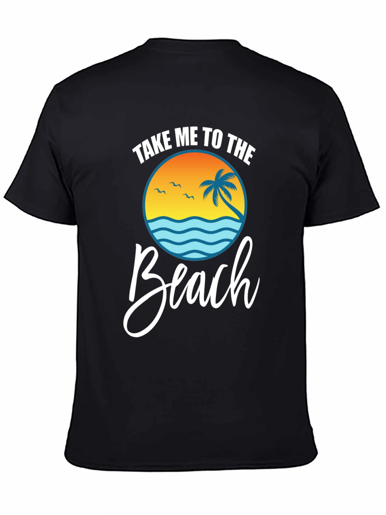 Camiseta Negra Llévame a la Playa Estilo Vacacional