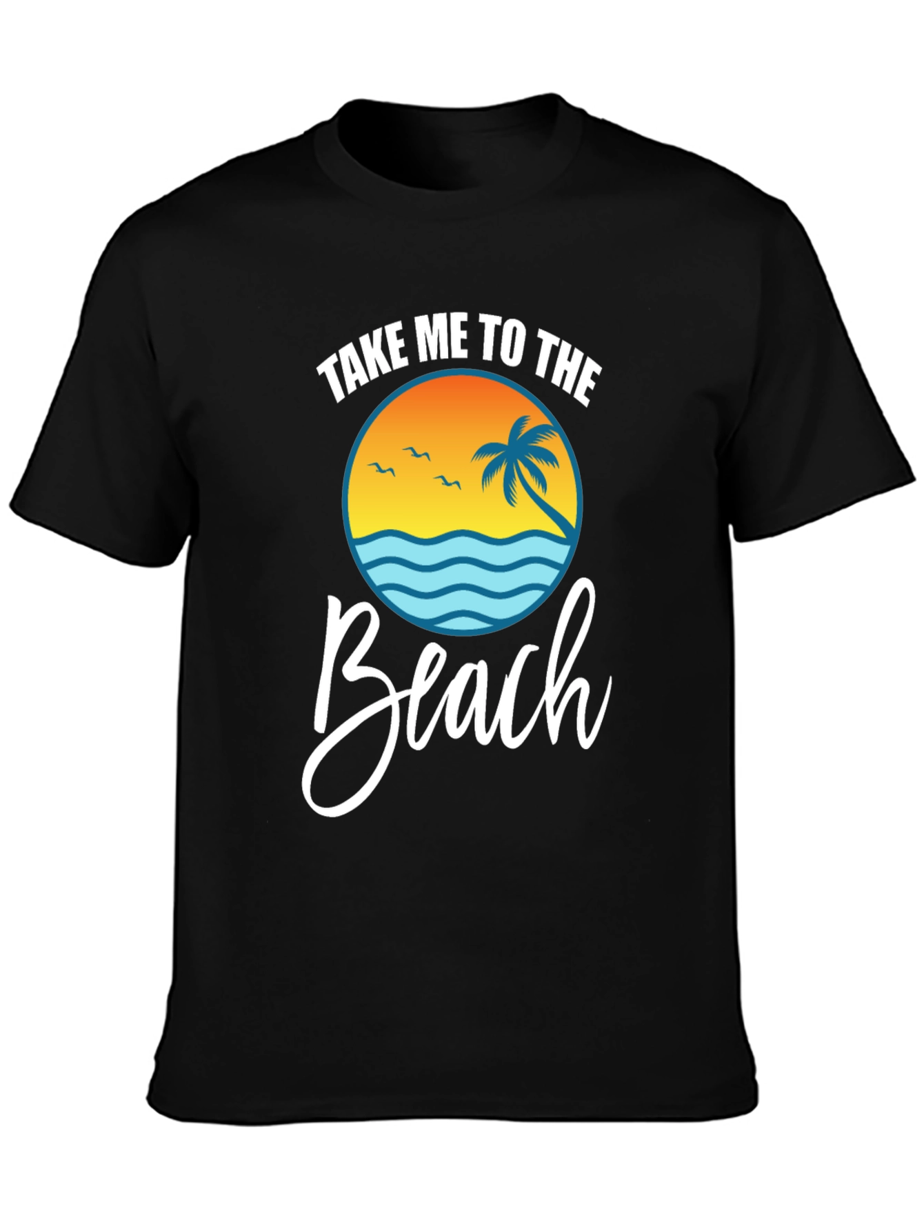 Camiseta Negra Llévame a la Playa Estilo Vacacional