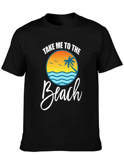 Camiseta Negra Llévame a la Playa Estilo Vacacional