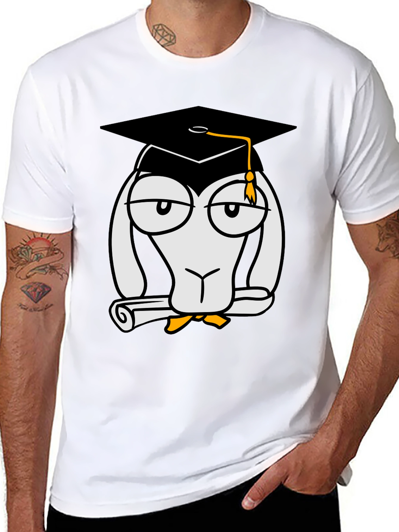 Camiseta Negra con Diseño Divertido de Graduado