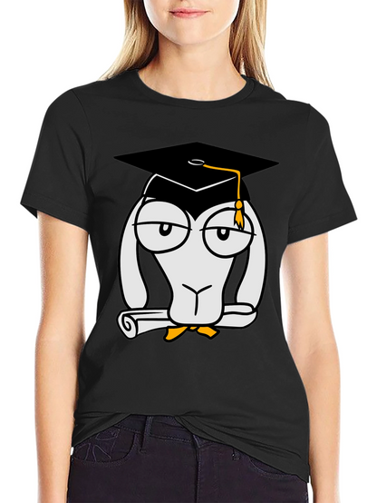 Camiseta Negra con Diseño Divertido de Graduado