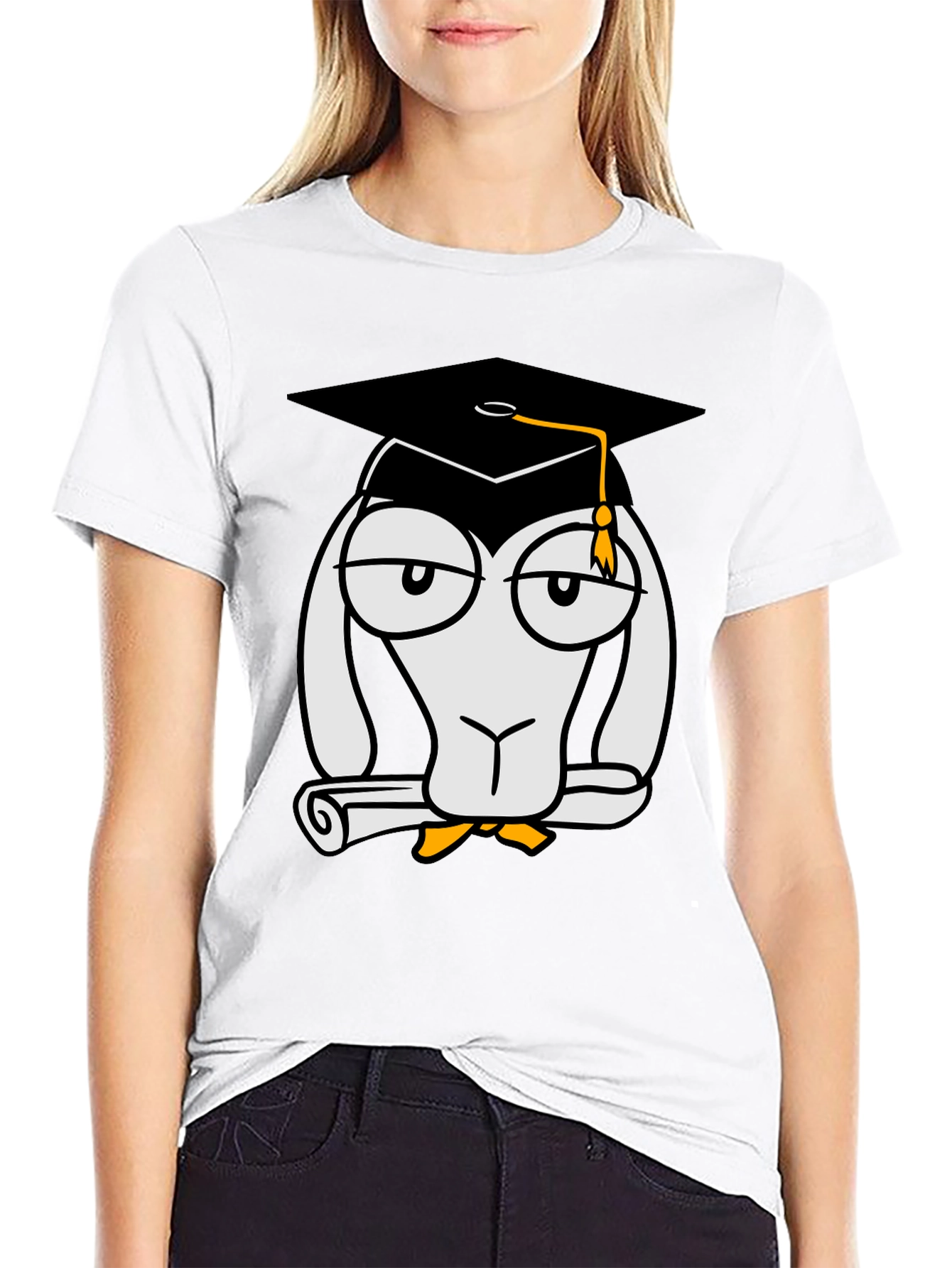 Camiseta Negra con Diseño Divertido de Graduado