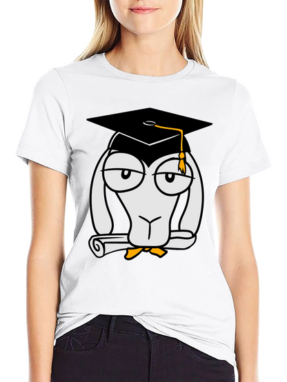 Camiseta Negra con Diseño Divertido de Graduado