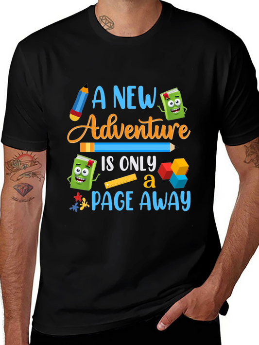 Camiseta Negra Una Nueva Aventura para Amantes de la Lectura