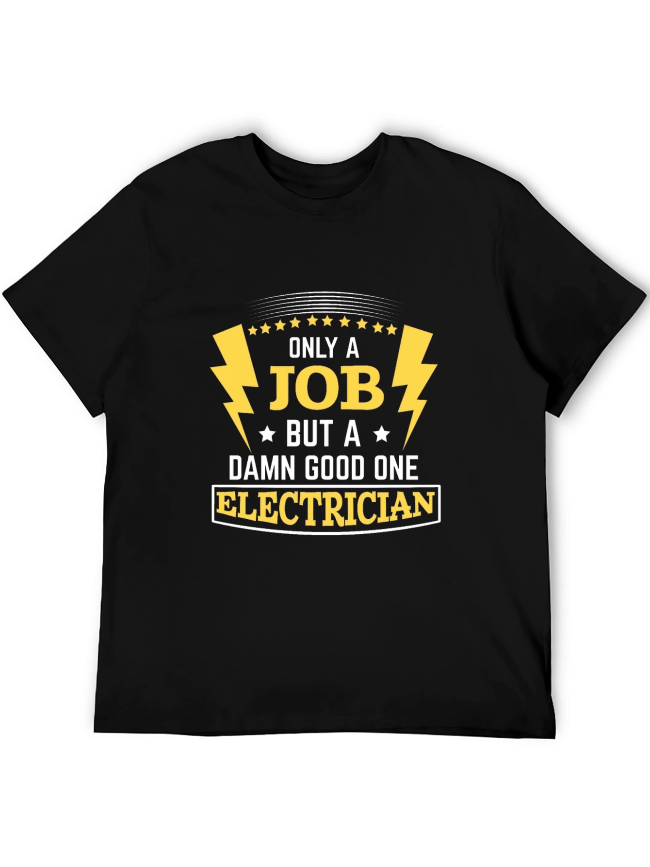 Camiseta Negra de Electricista: Trabajo Bien Hecho