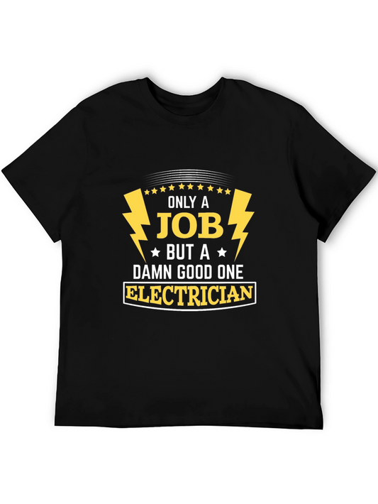 Camiseta Negra de Electricista: Trabajo Bien Hecho