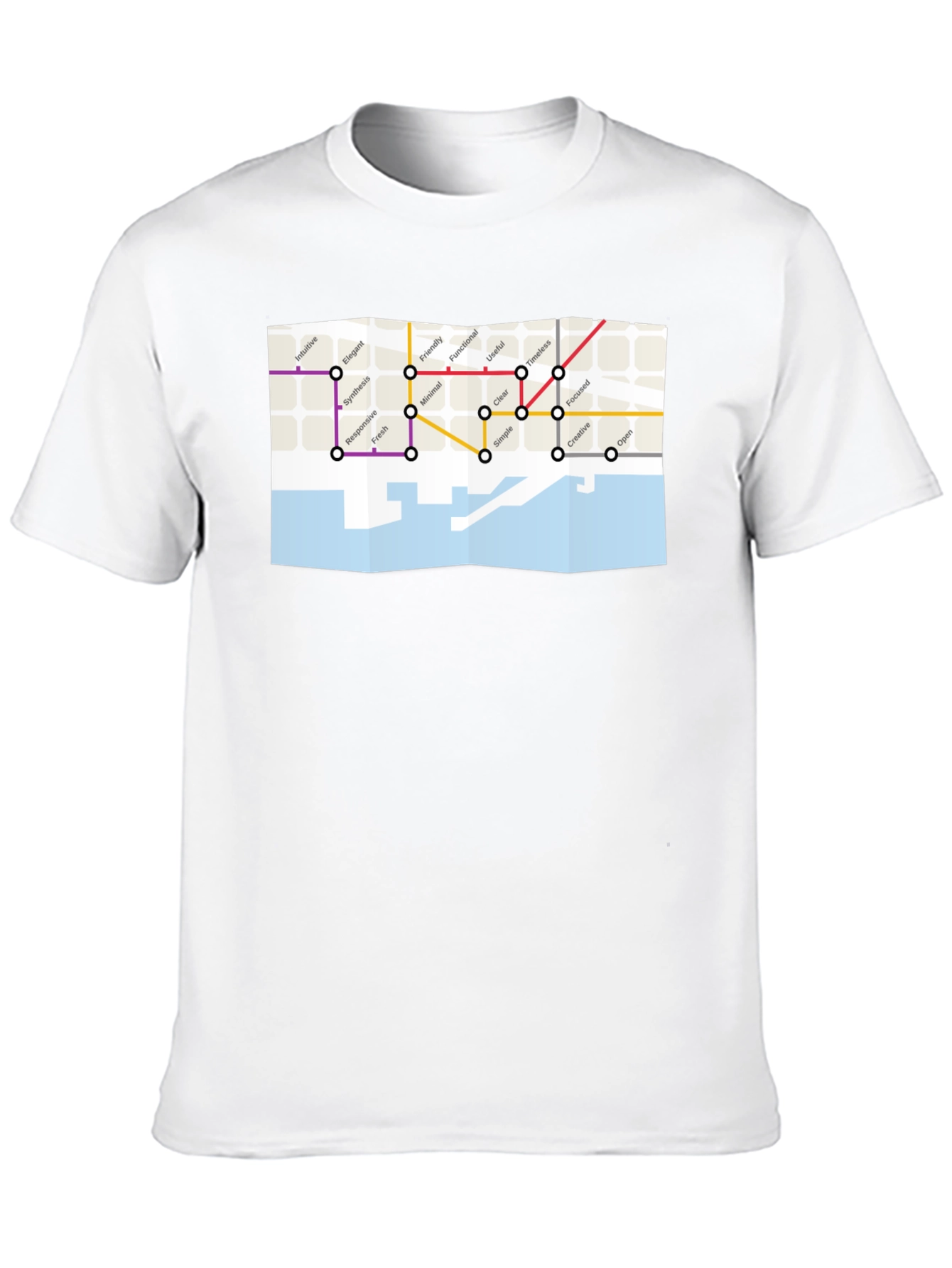 Camiseta Negra con Diseño de Mapa Conceptual