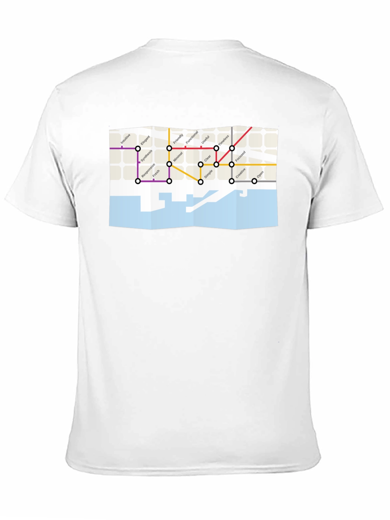 Camiseta Negra con Diseño de Mapa Conceptual