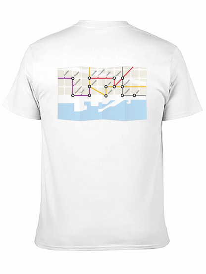 Camiseta Negra con Diseño de Mapa Conceptual