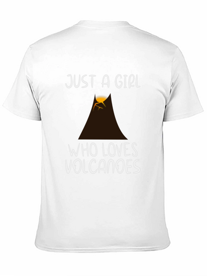 Camiseta Negra Just a Girl Who Loves Volcanoes