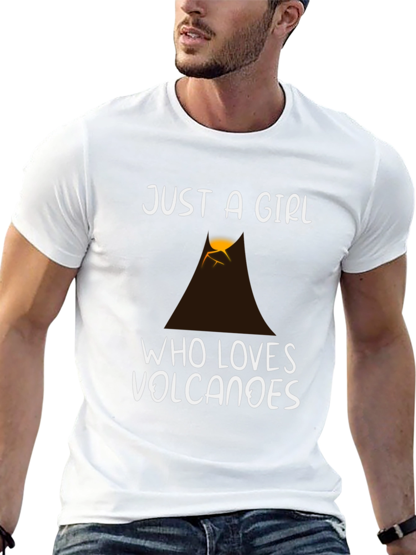 Camiseta Negra Just a Girl Who Loves Volcanoes