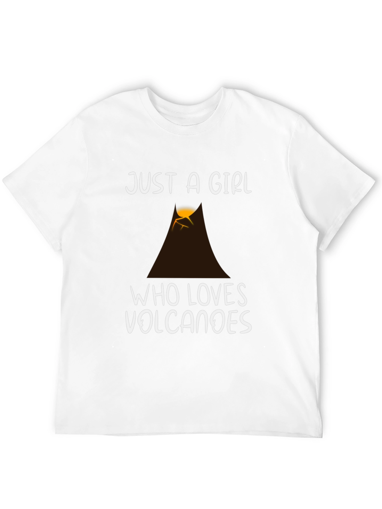 Camiseta Negra Just a Girl Who Loves Volcanoes